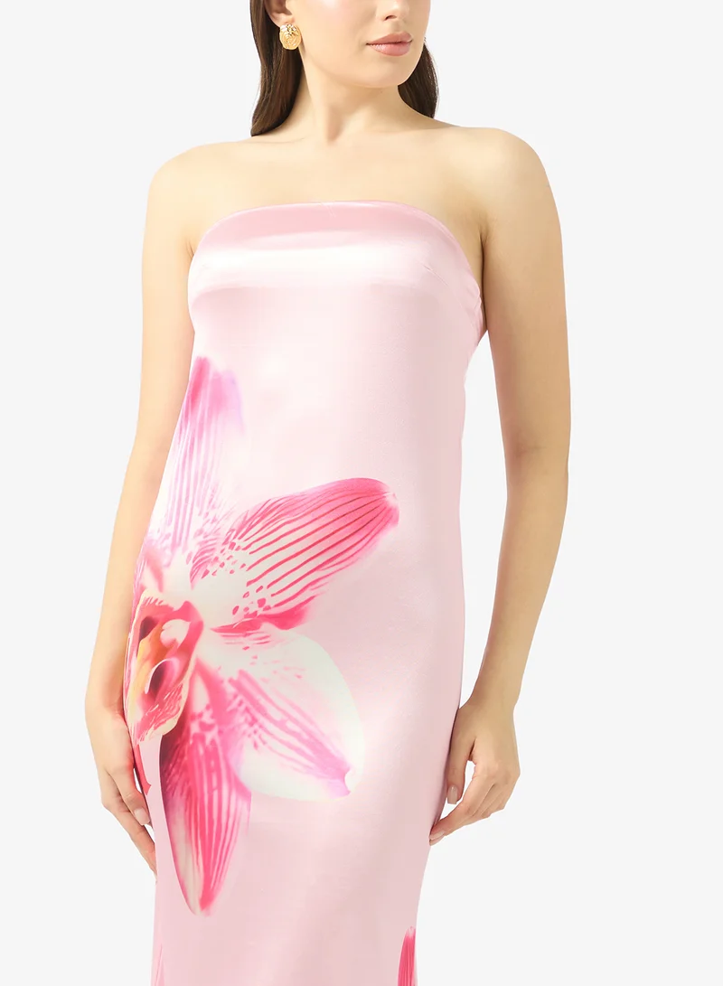 Ginger  Bandeau Floral A Line Dress for Women | Best Price UAE